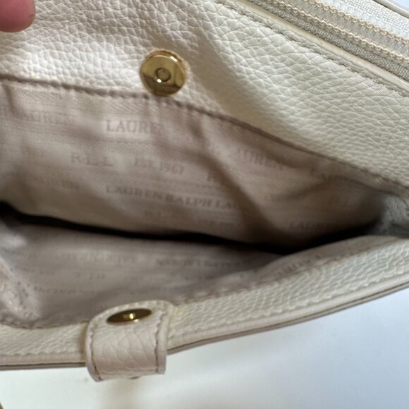 Lauren Ralph Lauren Anfield ll Crossbody Bag Purse Ivory Vegan Leather RLL - Picture 6 of 12
